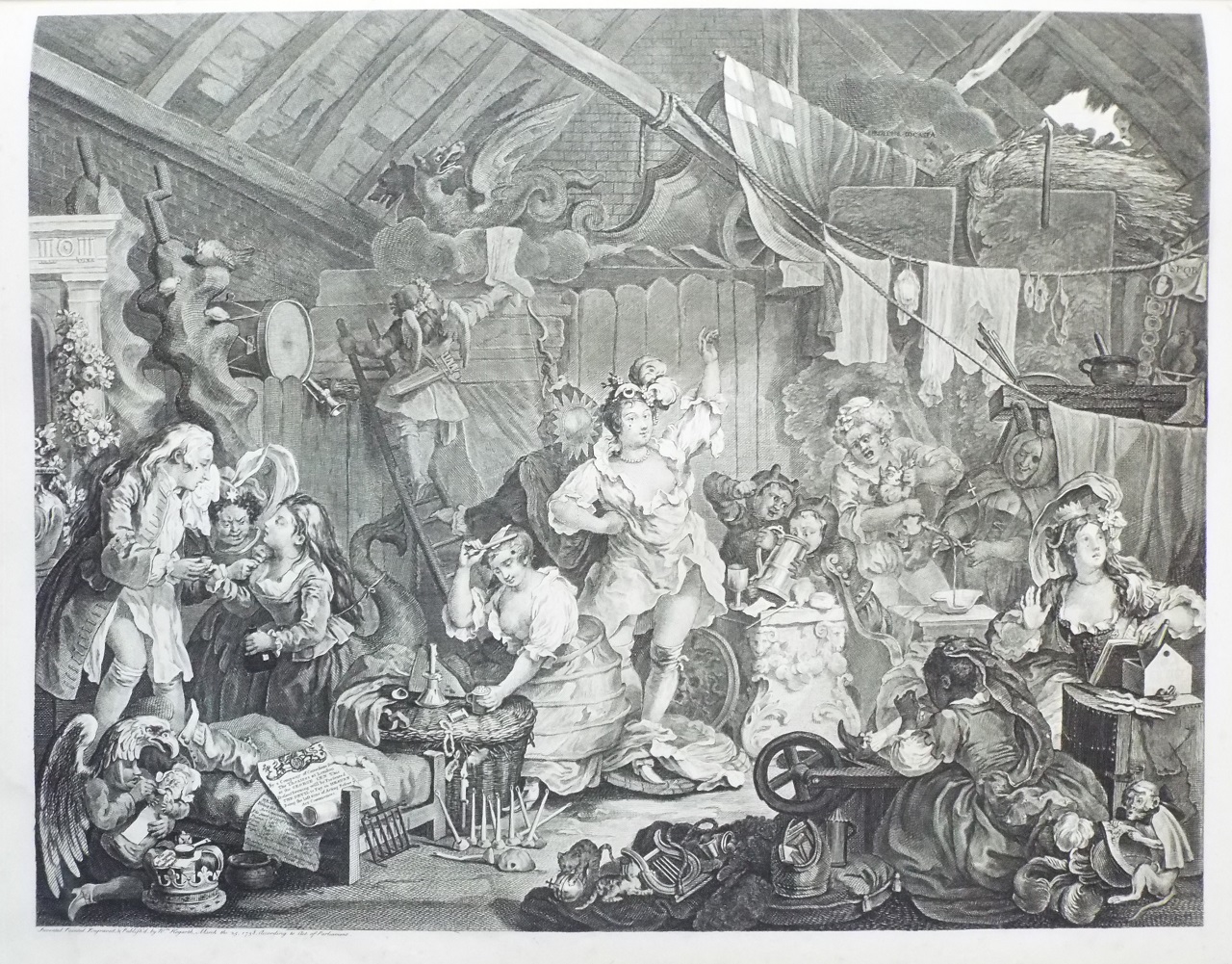 Print - Strolling Actresses Dressing in a Barn - Hogarth